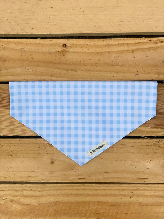 🐶 Bandana à glisser - VICHY BLEU PASTEL