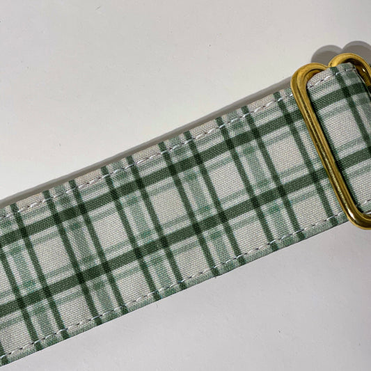 🐶 Collier Martingale "TARTAN vert" pour chien