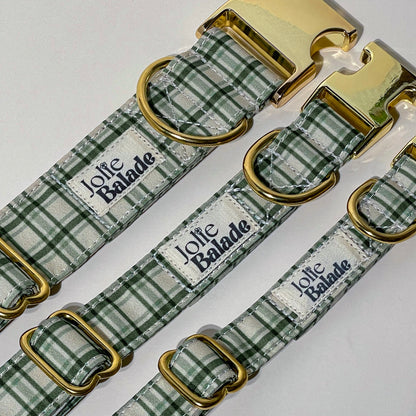 🐶 Collier "TARTAN VERT" pour chien