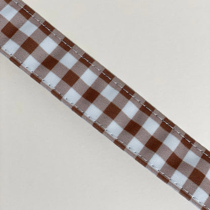 🐶 Laisse "VICHY MARRON"