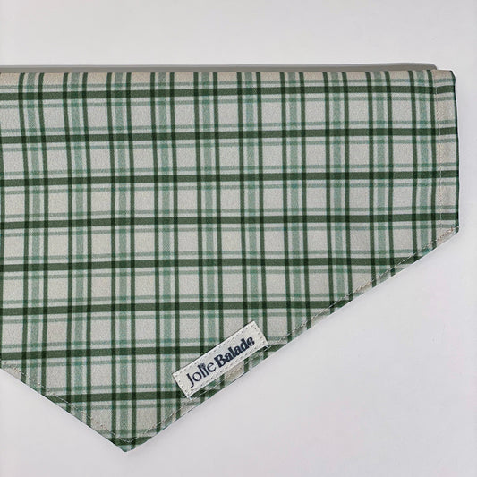 Bandana à glisser sur le collier "TARTAN vert"