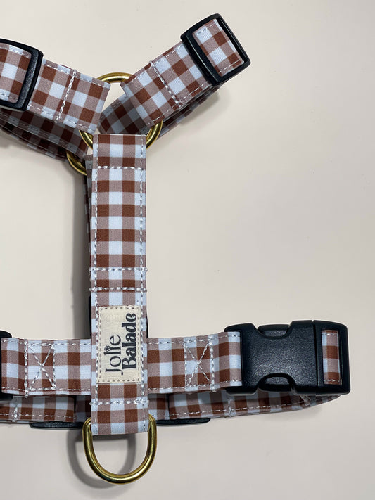 Harnais "VICHY MARRON"