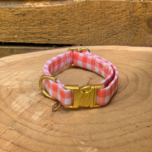 🐶 Collier " VICHY ROUGE"