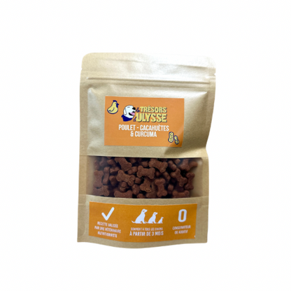 🐶 Friandises artisanales - Coquelet, Cacahuète & Curcuma