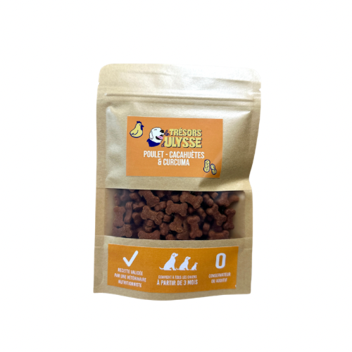 🐶 Friandises artisanales - Coquelet, Cacahuète & Curcuma