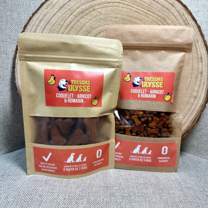 🐶 Friandises artisanales - Coquelet, Abricot & Romarin