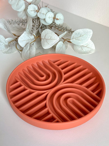 🐶 Tapis de léchage et gamelle anti-glouton DOUBLE ARC EN CIEL pour chien