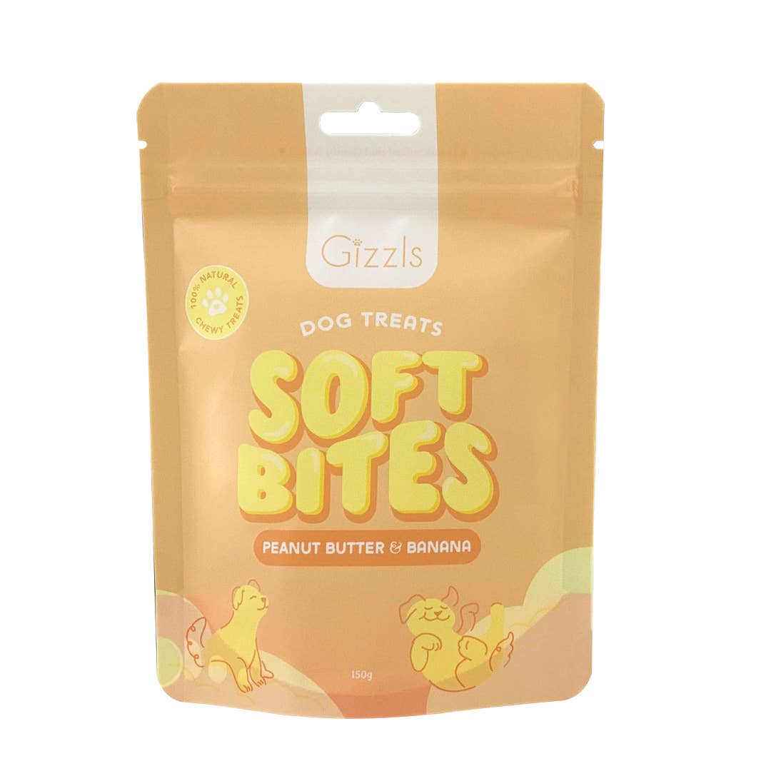 🐶 Friandises Gizzls pour chiens - Beurre de Cacahuète & Banane (150g)