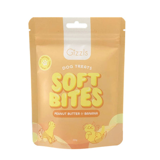 🐶 Friandises Gizzls pour chiens - Beurre de Cacahuète & Banane (150g)